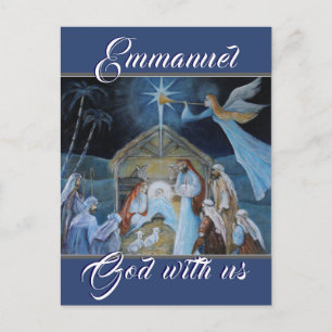 Carte Postale Emmanuel Dieu avec nous, Nativité de Noël