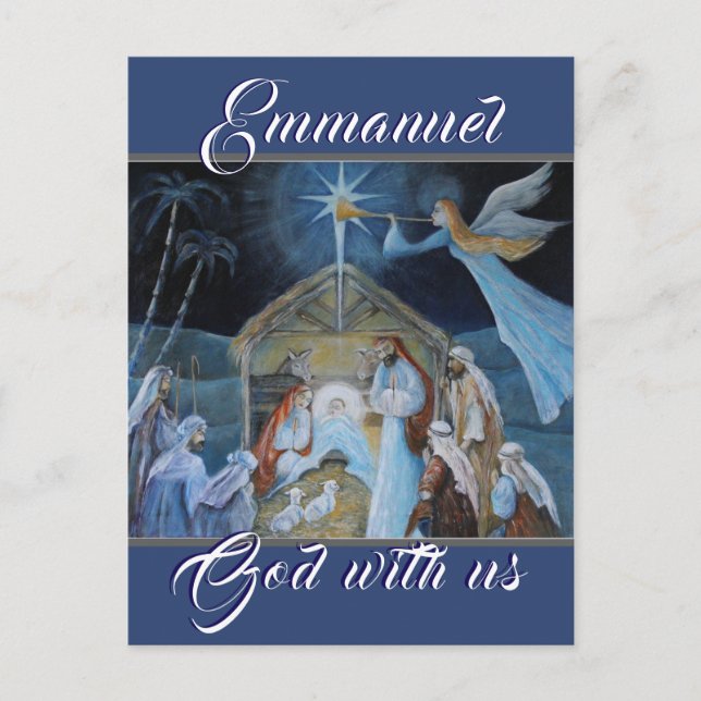 Carte Postale Emmanuel Dieu avec nous, Nativité de Noël (Devant)