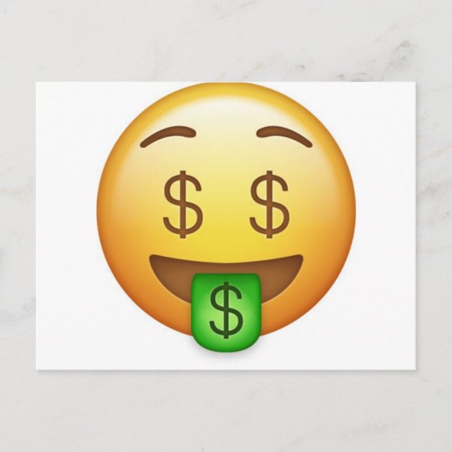 Carte Postale Emoji Hilarié De La Bouche D'Argent (Devant)