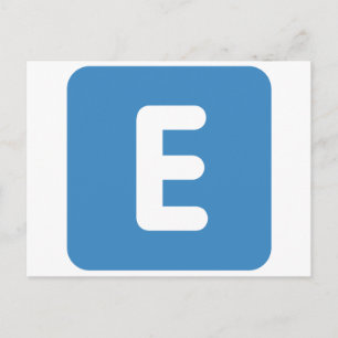 Carte Postale emoji Twitter - Lettre E