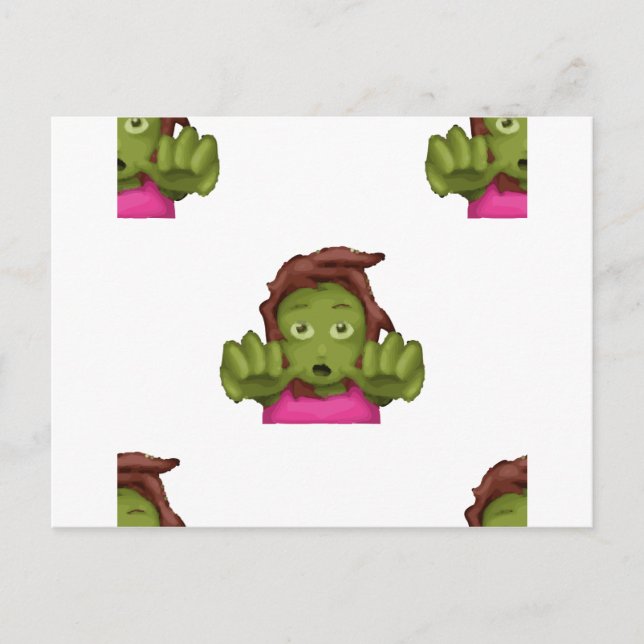 Carte Postale emoji zombie femme (Devant)