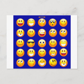 Carte Postale emojis bleu foncé