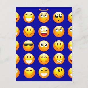 Carte Postale emojis bleu foncé
