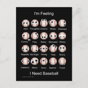Carte postale Émotions de baseball