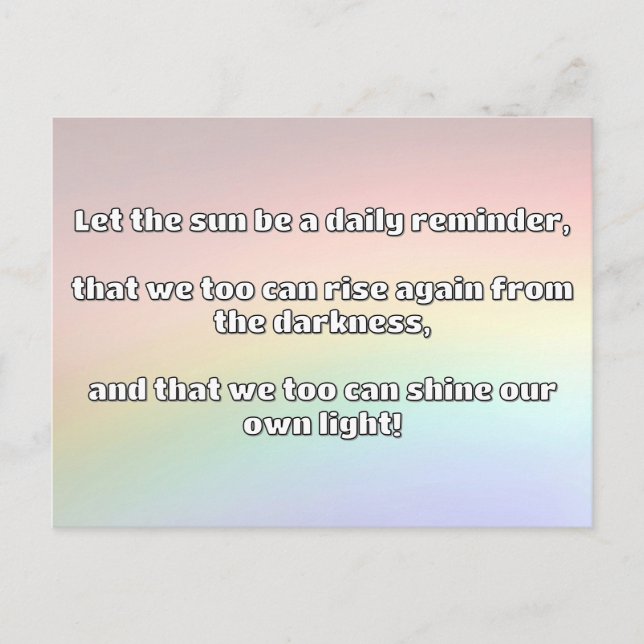 Carte Postale Empath Shine Positive Encouragement Citation (Devant)