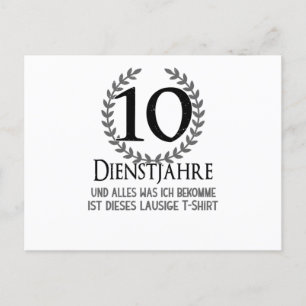 Carte Postale Employés 10 ans d'anniversaire de l'entreprise
