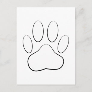 Carte Postale Empreinte de patte blanche