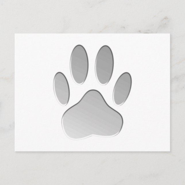Carte Postale Empreinte de patte de chien à l'air métallique (Devant)