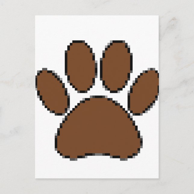 Carte Postale Empreinte de patte de chien Pixel (Devant)