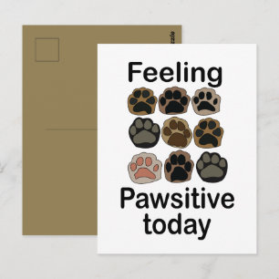 Carte Postale Empreinte de Patte Sentiment Patte Positif Aujourd