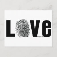 Empreinte digitale d'amour noire et blanche