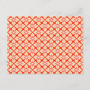Carte Postale Empreinte florale kimono, pêche et mandarine orang