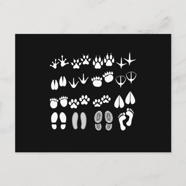 Carte Postale Empreintes Animaux Fermiers Poulet Vache Cadeau (Devant)