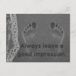 Carte Postale Empreintes de pas dans le sable Citation inspirant