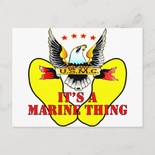 Carte Postale Empreintes Jaunes USMC C’est une chose marine