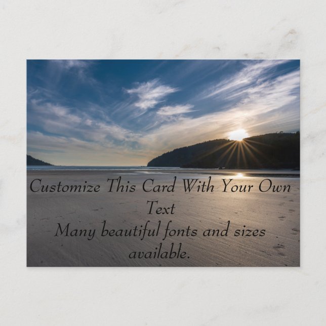 Carte Postale Empreintes sur le sable de plage (Devant)