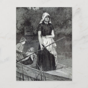 Carte Postale En attente de père, de 'Leisure Hour', 1888