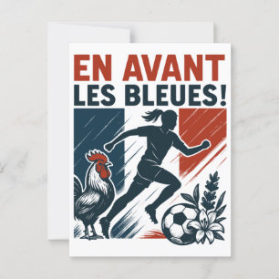 Carte Postale En Avant Les Bleues - Équipe Française de Football