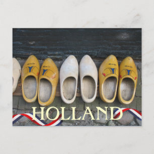 Carte postale en bois néerlandaise de chaussures