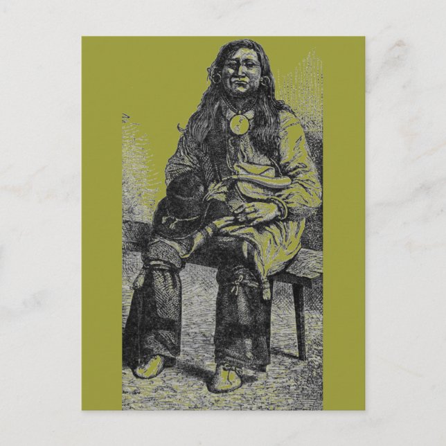 Carte postale en chef des Indiens (Devant)