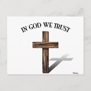 Carte Postale En Dieu nous avons confiance avec une croix robust