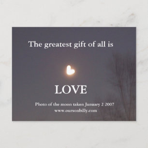 Carte postale en forme de coeur