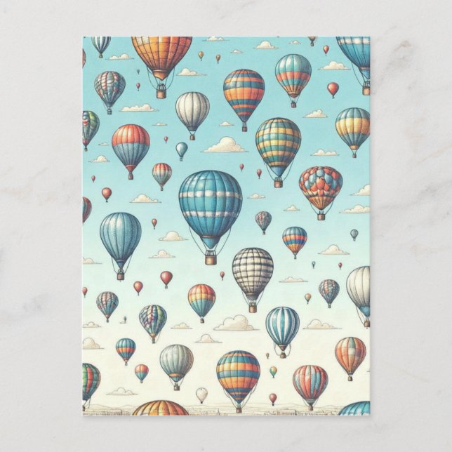 Carte Postale En haut, en haut et en loin ! Ballons Whimsical à  (Devant)