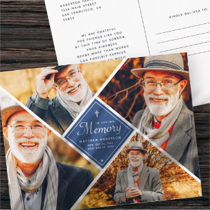 Carte Postale En Mémoire Amoureuse Croix moderne Multiphoto