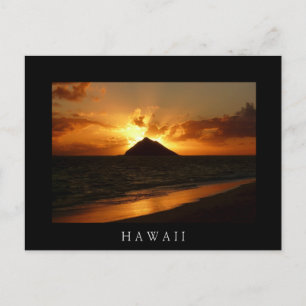 Carte postale en noir de soleil Hawaii