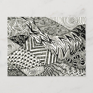 Carte Postale en noir et blanc - Manat Abstrait
