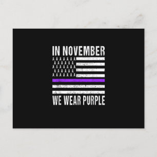 Carte Postale En Novembre Nous Portons Violet Cancer Pancréatiqu