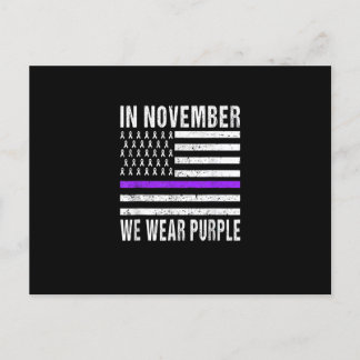 Carte Postale En Novembre Nous Portons Violet Cancer Pancréatiqu