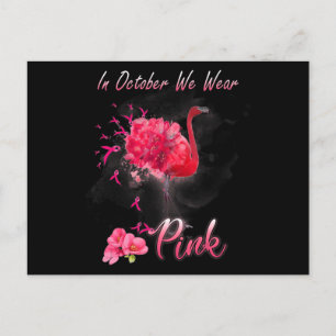 Carte Postale En Octobre Nous Portons Le Flamant rose Rose Cance