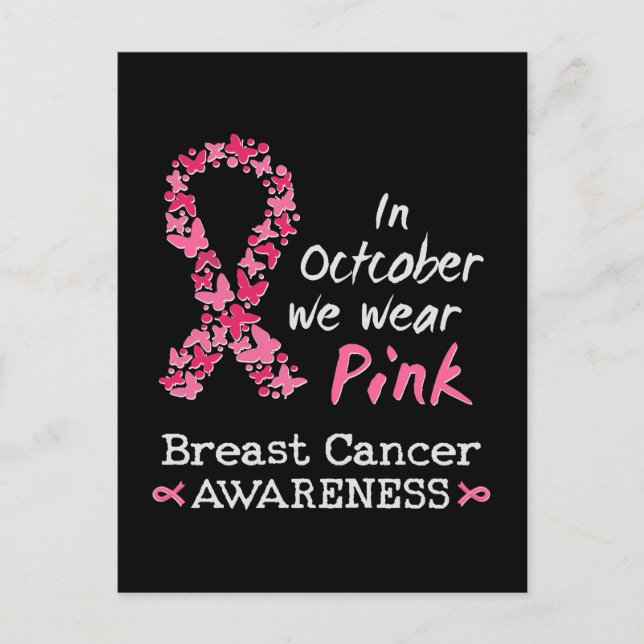 Carte Postale En Octobre nous portons rose Cancer du sein Sensib (Devant)