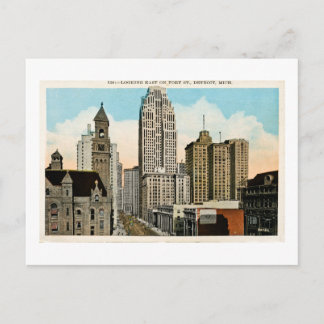 Carte Postale En regardant vers l'est sur Fort Street Detroit, M