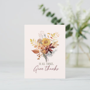 Carte Postale En Tout, Donnez Merci - Bouquet Floral Automne