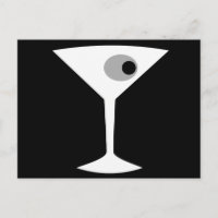 Carte postale en verre Noir Martini