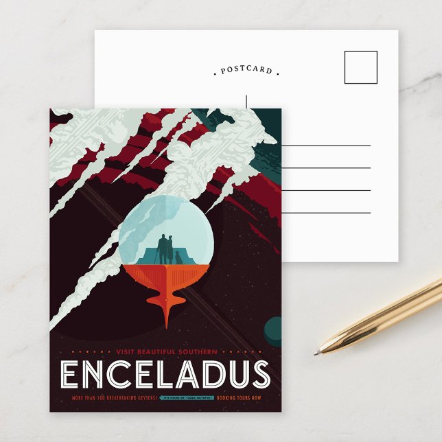 Carte Postale Encelade | Visions de l'avenir de la NASA (Créateur téléchargé)