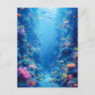 Carte Postale Enchanter les profondeurs bleues et les teintes co