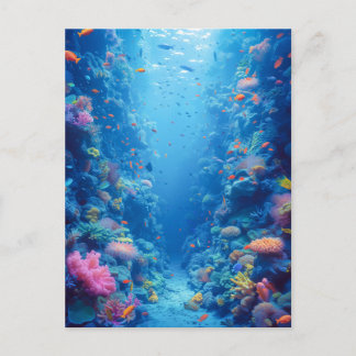 Carte Postale Enchanter les profondeurs bleues et les teintes co