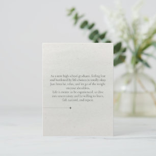 Carte Postale Encouragement des mots pour les nouveaux diplômés 