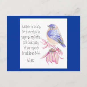 Carte Postale Encouragement, Écriture, Bluebird joyeux