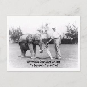 Carte Postale Encouragement - Elephant Jouer Golf