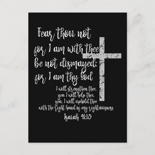 Carte Postale Encouragement Inspirationnel; Ésaïe 41 Bible Verse (Devant)