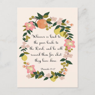 Carte Postale Encourager les versets de la Bible Art - Proverbes