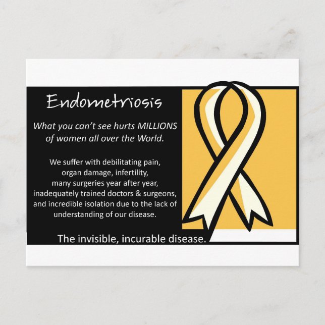 Carte Postale Endometriose - Ruban jaune (Devant)