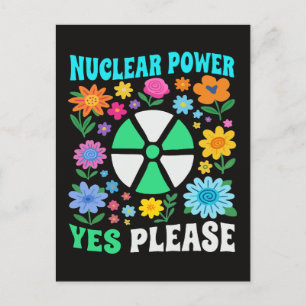 Carte Postale Énergie Nucléaire Oui S'il Vous Plaît Fleurs Énerg