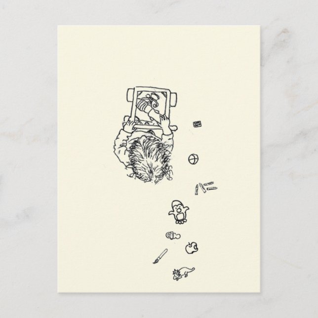 Carte Postale Enfant amusant à faire une ligne de mess Dessin d' (Devant)