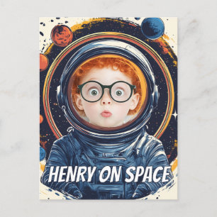Carte Postale Enfant astronaute personnalisable