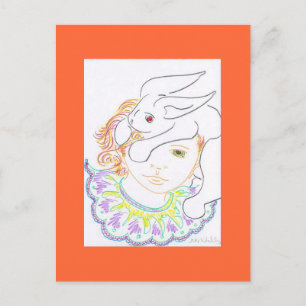 Carte Postale Enfant avec lapin